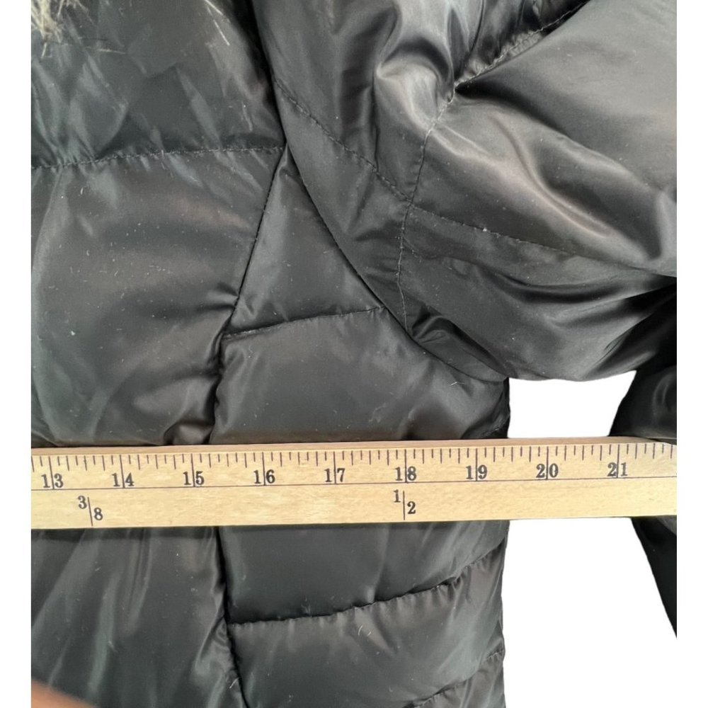 Eddie Bauer Quilted Hooded Faux Fur Lodge Down Duffle Puffer Coat Black Womens S - Picture 7 of 14